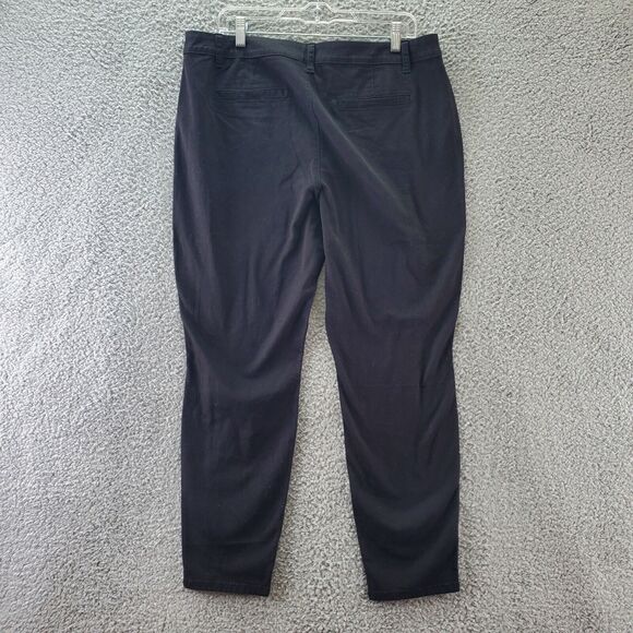 Aeropostale Womens Skinny Chino Pants SZ14 Short Petite Black Slim Leg Mid Rise - Picture 2 of 8